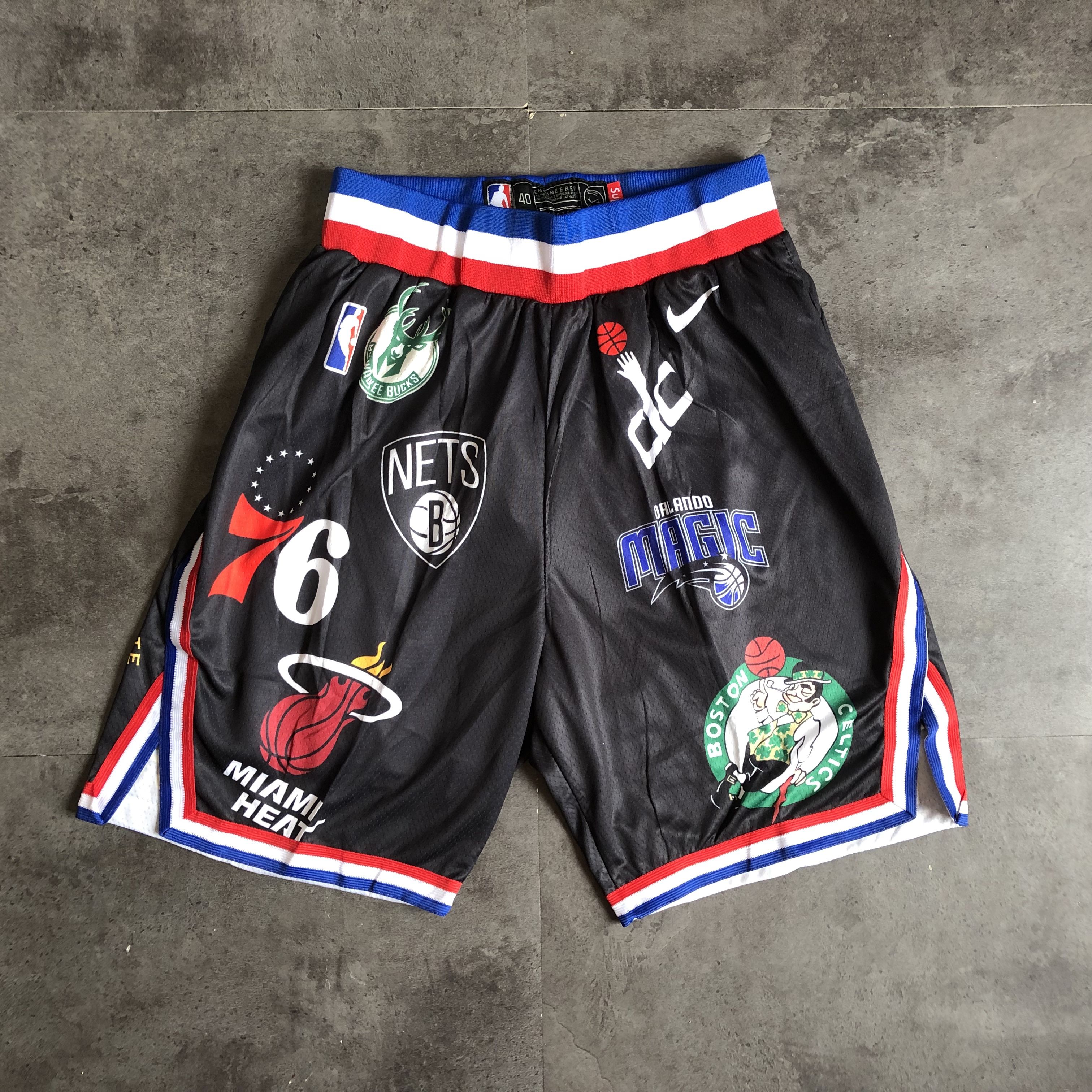 Men NBA superme Black Nike Shorts 0416